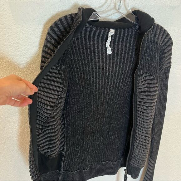 Lululemon Embrace Hoodie Knit Sweater Jacket in Black/Dark Grey size 4 - Picture 5 of 16
